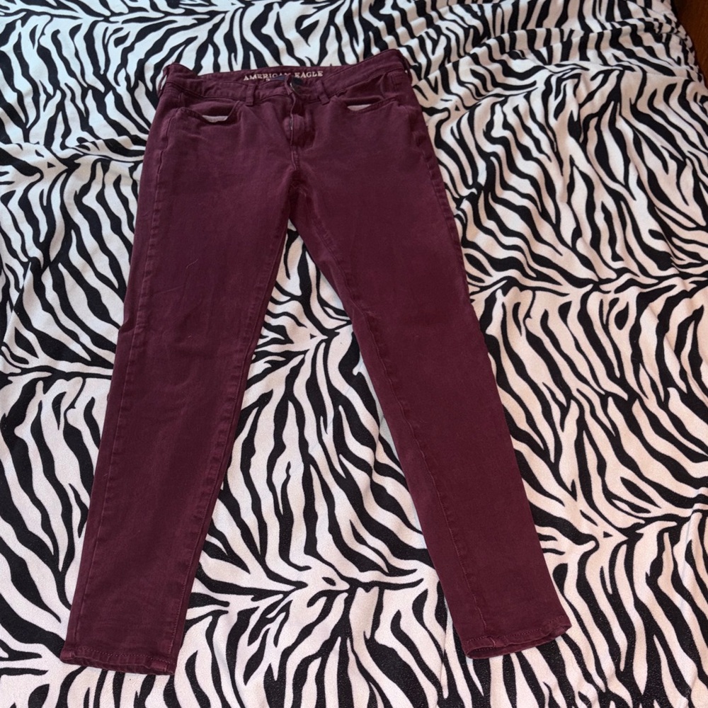 American Eagle Outfitters Burgundy Skinny Jeans